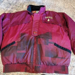 Vintage 90s Florida State FSU Nike Maroon Graphic Puffer Jacket